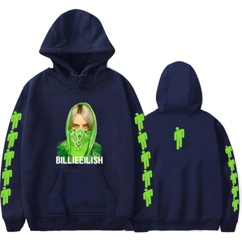 Худи Billie Eilish, забавная Толстовка KPOP, пуловер с капюшоном для женщин и мужчин, худи большого размера, уличная толстовка, одежда в стиле хип-хоп - Цвет: 022