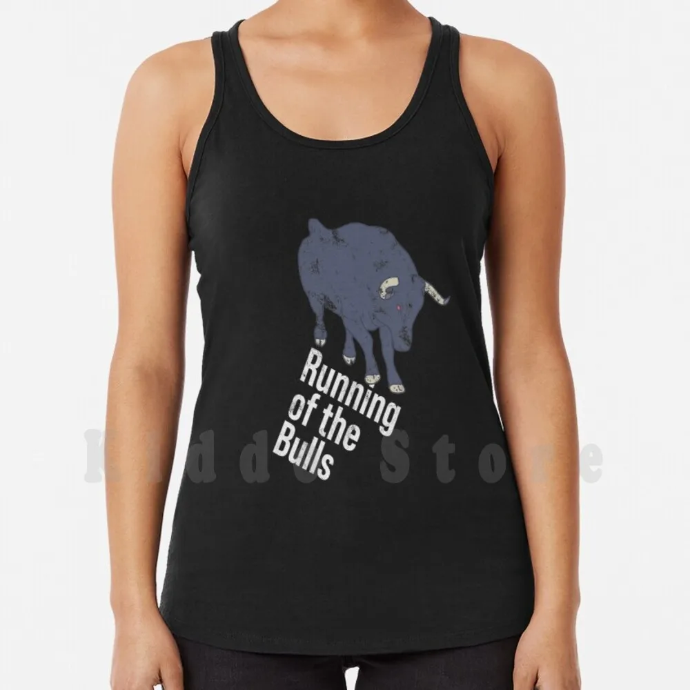 

Состаренные майки без рукавов с надписью «Running Of The Bulls Text-Bull»