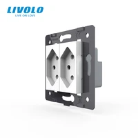 livolo socket diy parts white plastic materials eu standard two gangs switzerland function key vl c7 c2ch 11