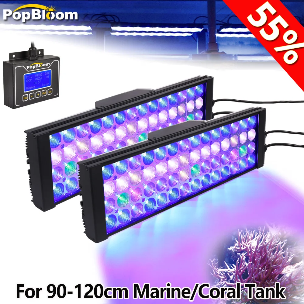 Светодиодная лампа для аквариума PopBloom 2 шт. полный спектр 120 см рифа