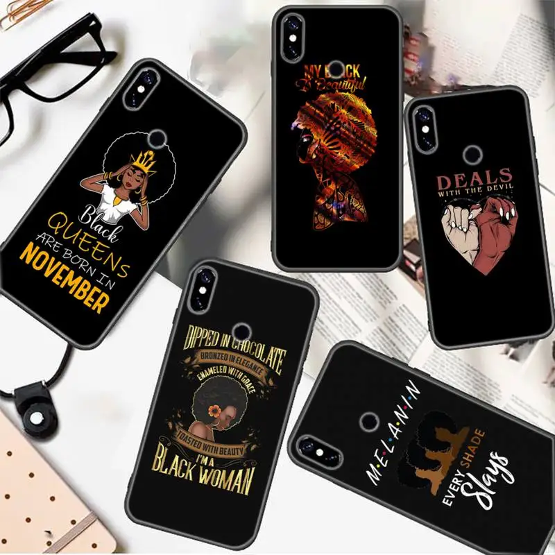 

Afro Girls Black Women Queen Art Phone Case For Redmi 7 8 9 A K20 30 Pro Note 8 9 Pro 9s 10