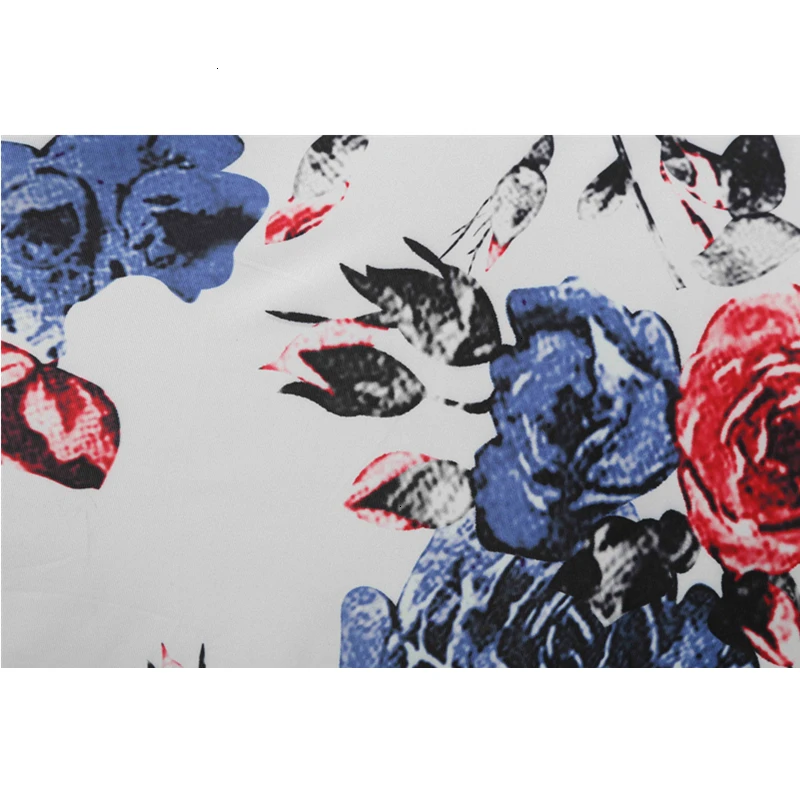 Bebovizi Women 2019 Summer Dresses Casual Office Elegant Vintage Short White Dress Plus Size Flower Print Sexy V-Neck Vestidos |