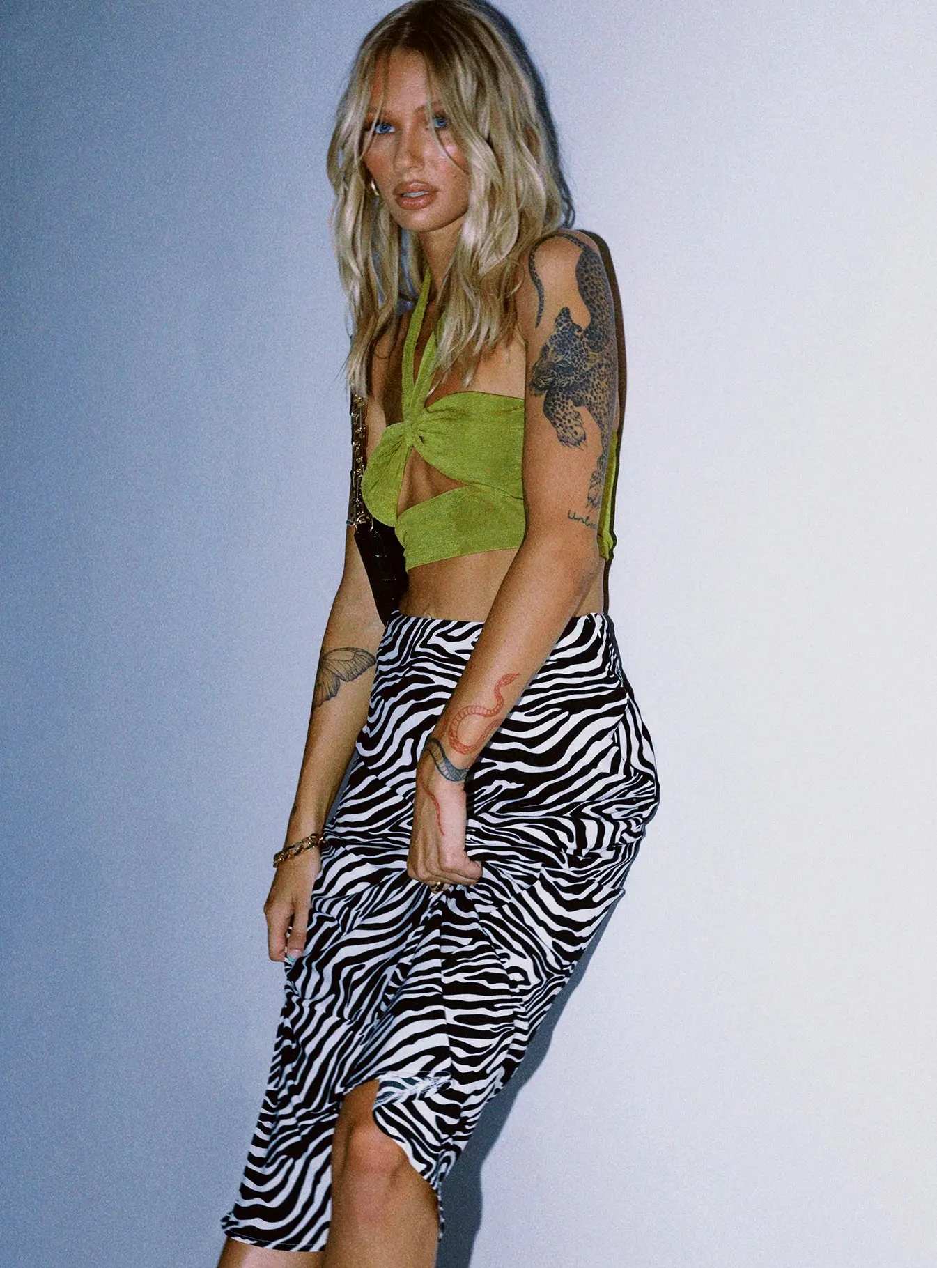 Женская Макси-юбка с принтом летняя юбка высокой талией полосками зебры