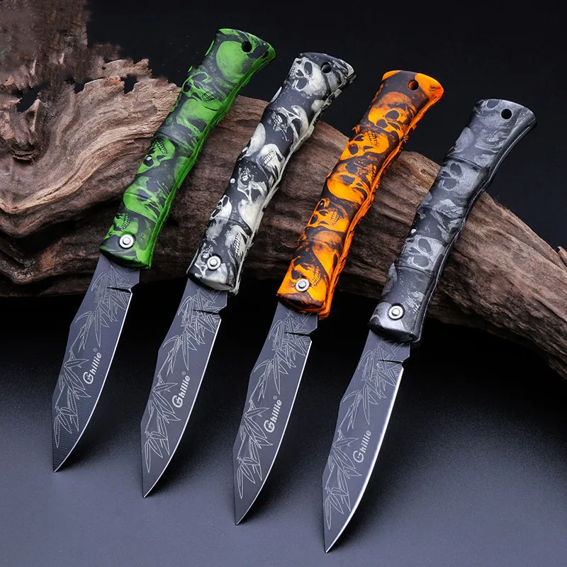 Складной нож с 3d-рисунком черепа уличный карманный мини-нож из нержавеющей стали