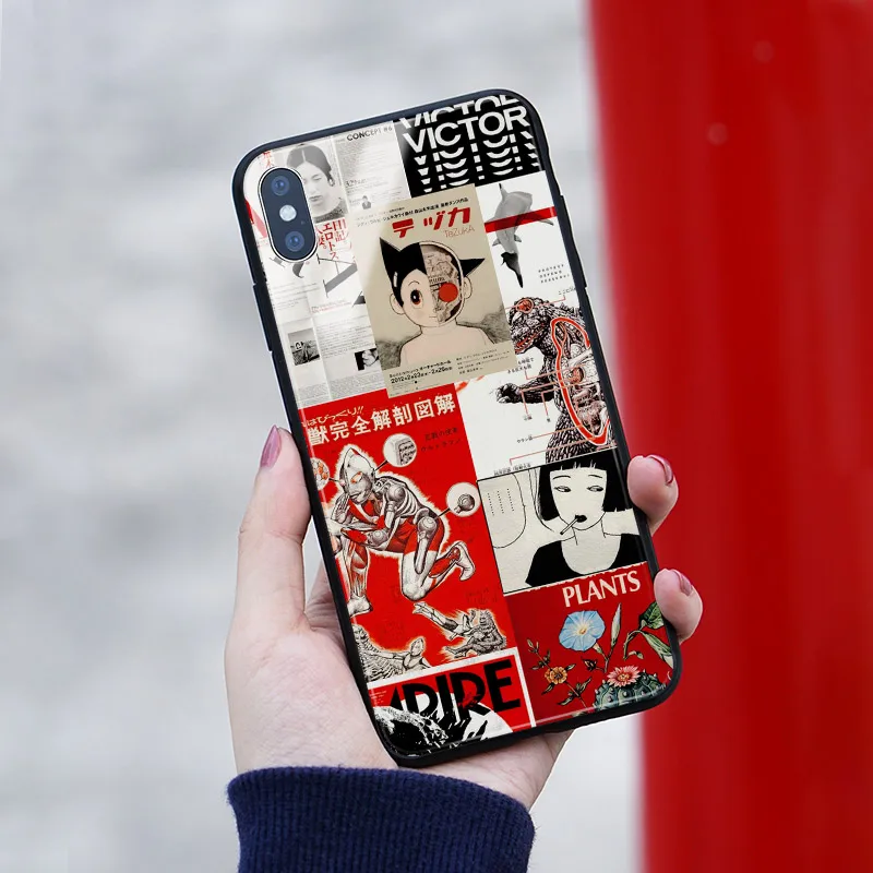 Японский постер манга художественный коллаж стеклянный Мягкий силиконовый