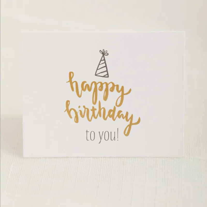Новые креативные поздравительные открытки с золотым блоком на день рождения для
