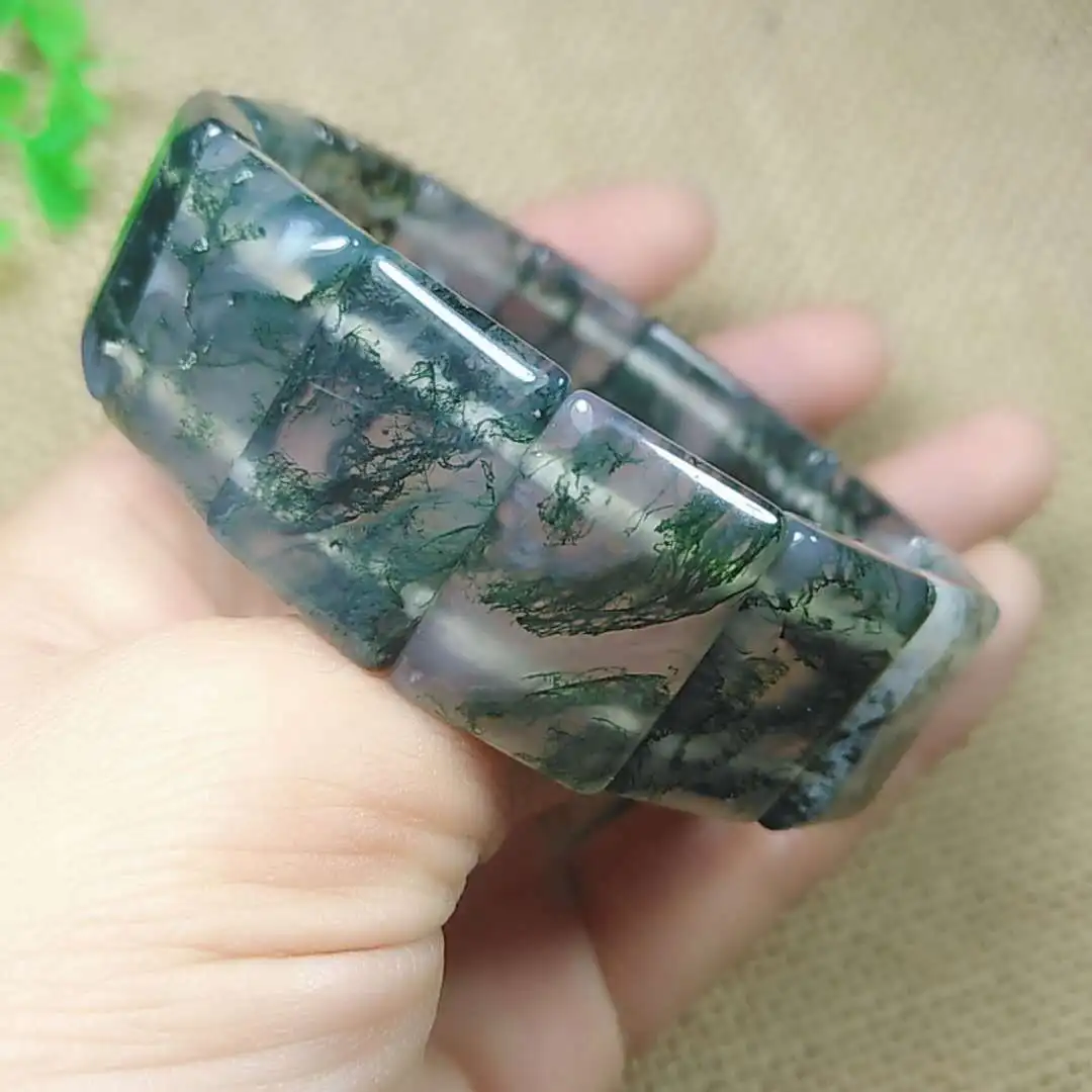 

Изысканный индийский оригинальный браслет из водного Агата для мужчин и женщин, цветной Амулет из цветного агата, браслеты, ювелирные аксес...