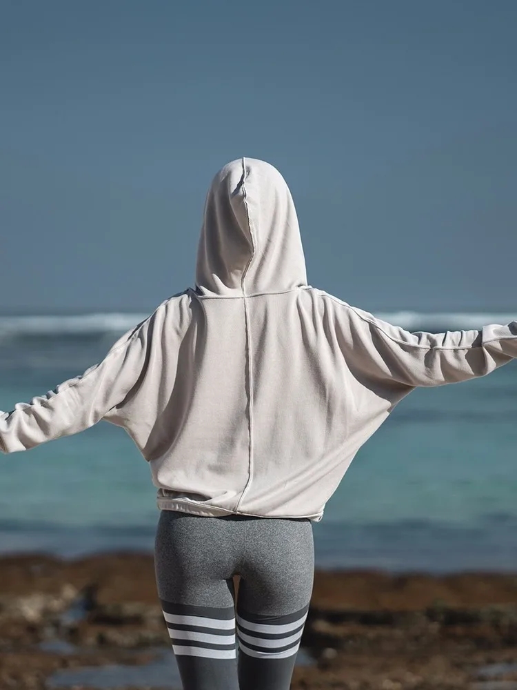 Женская хлопковая толстовка Oyoo серый удобный тренировочный пуловер для бега