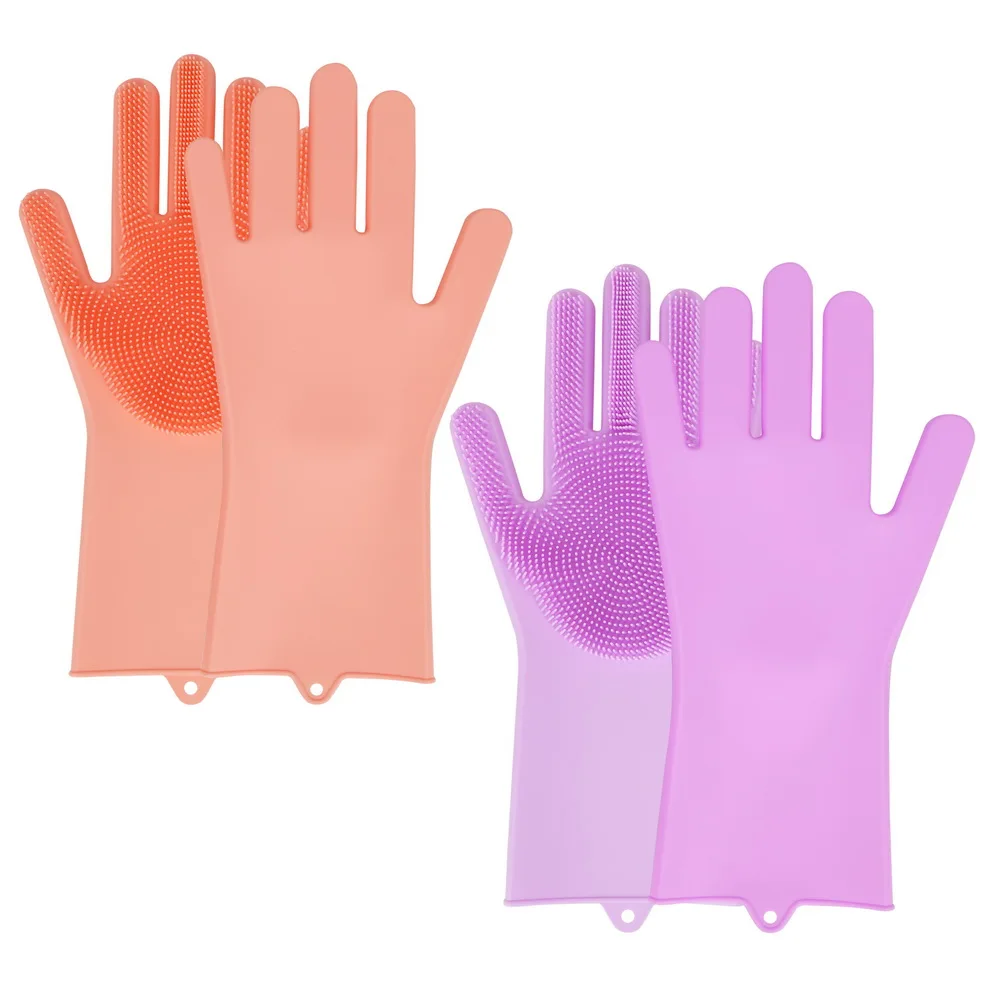 Резиновые перчатки волшебные силиконовые 1 пара Чистящая губка пищевого класса