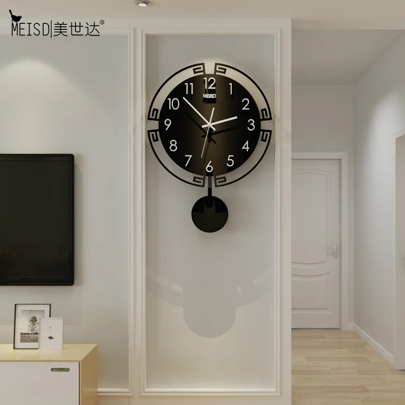 Большие часы MEISD настенные современный дизайн акриловые черные кварцевые