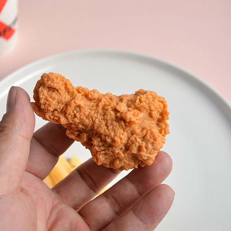 Имитация блюда брелок картофель фри курица Nuggets жареная нога кулон еда детская