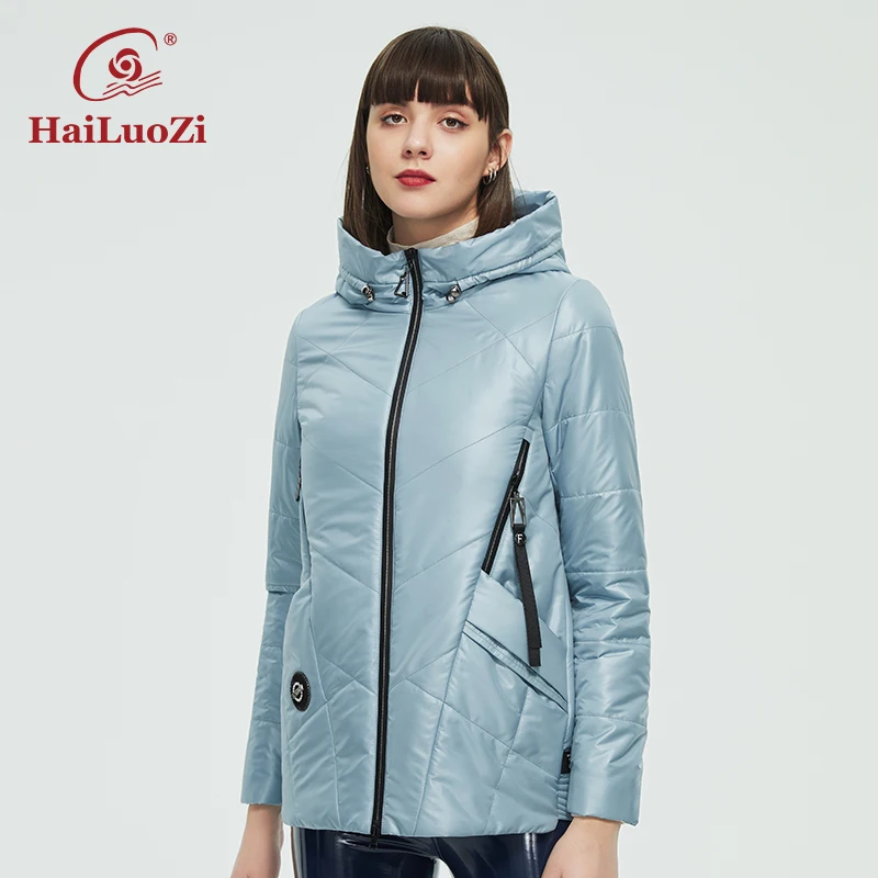 HaiLuoZi 2022 Autumn Coat Women Windproof Slim Parka Plus Size Cotton Fashion Casual Jackets High Quality Women's Clothes 56