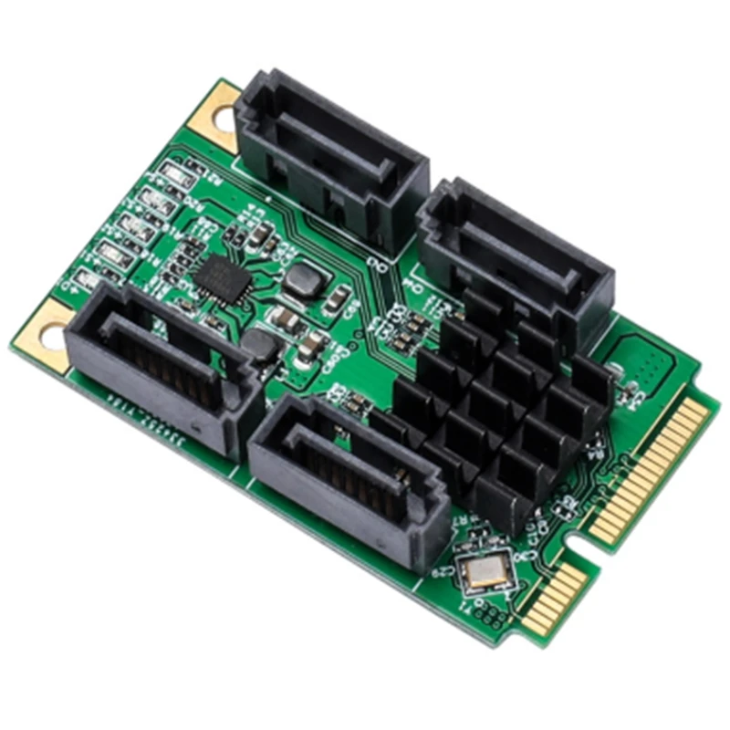 4 порта SATA III 6G Mini PCI Express Marvel 88SE9215 карта контроллера SATA3.0 Pci Ssd адаптер | Компьютеры и