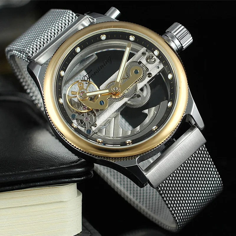 FORSINING автоматические механические мужские наручные часы военные спортивные