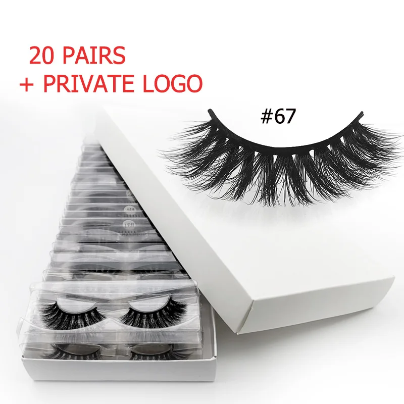 20pairs67WWITHLOGO 20 пар оптом ресницы Объемные ресницы Макияж 3d норковые ресницы накладные ресницы оптом натуральные накладные Ресницы cilios - Цвет: 20pairs67WWITHLOGO