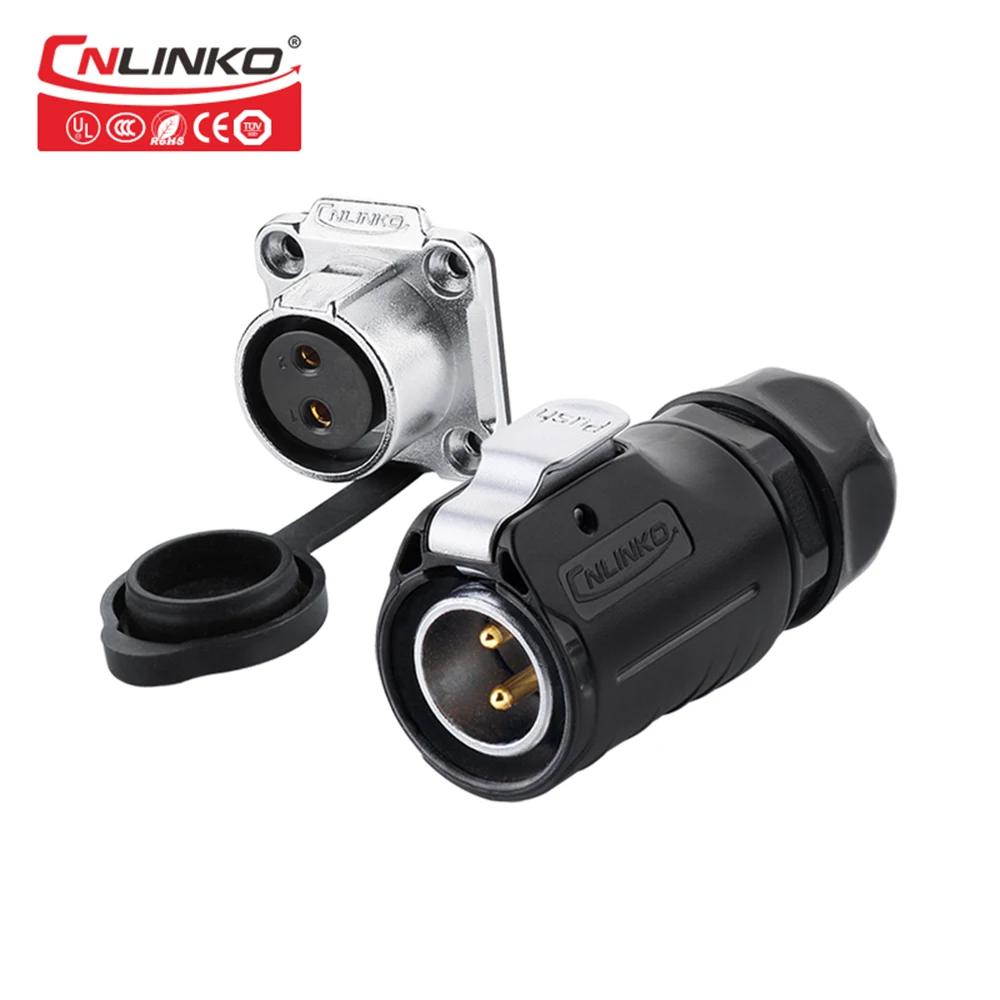 Cnlinko Lp20 2 контактный водонепроницаемый разъем Штекерный кабельный и гнездовой