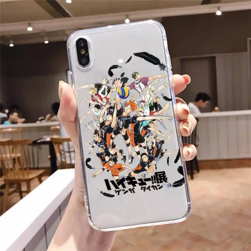 

haikyuu Anime volleyball boy Phone Case For iphone 12 11 8 7 6s 6 5 5s 5c se plus mini x xs xr pro max Transparent soft