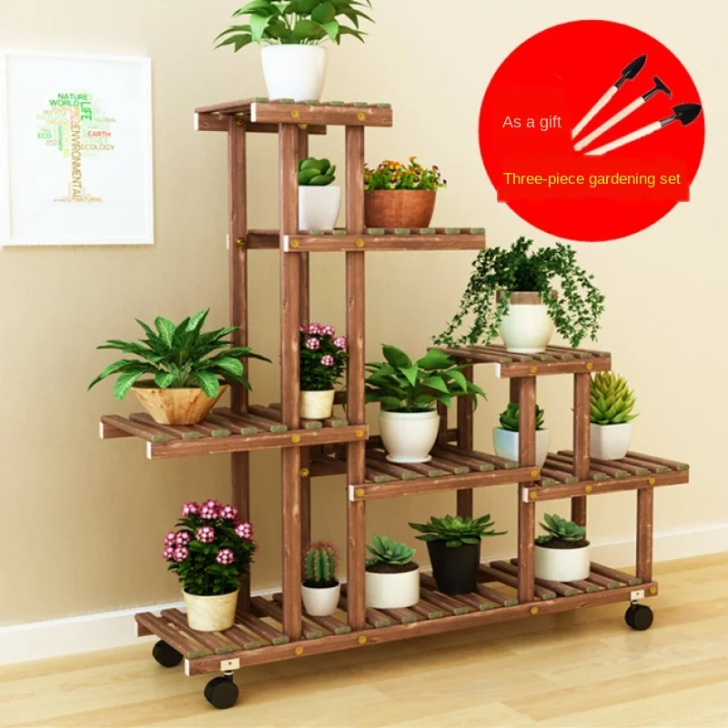 

5 Tiers Wooden Flower Rack Plant Stand Multi Flower Stand Shelves Bonsai Display Shelf Yard Garden Patio Balcony Flower Stands
