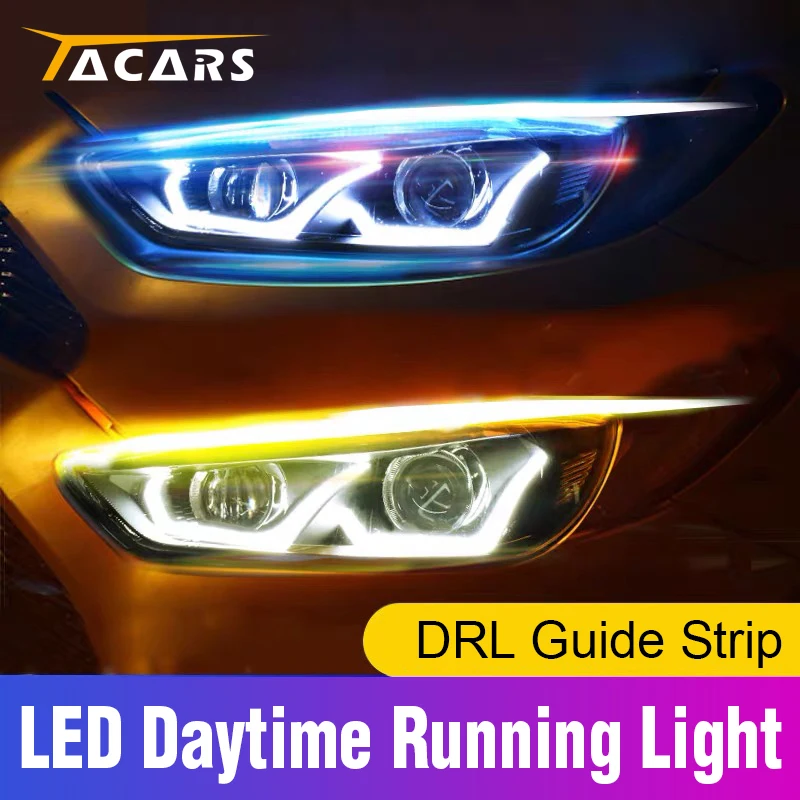 Светодиодсветодиодный дневные ходовые огни для автомобилей 2 шт. белые указатели