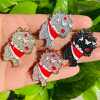 5pcs red white headband afro black queen charms pendant for women bracelet necklace making cz bling african girl jewelry supply