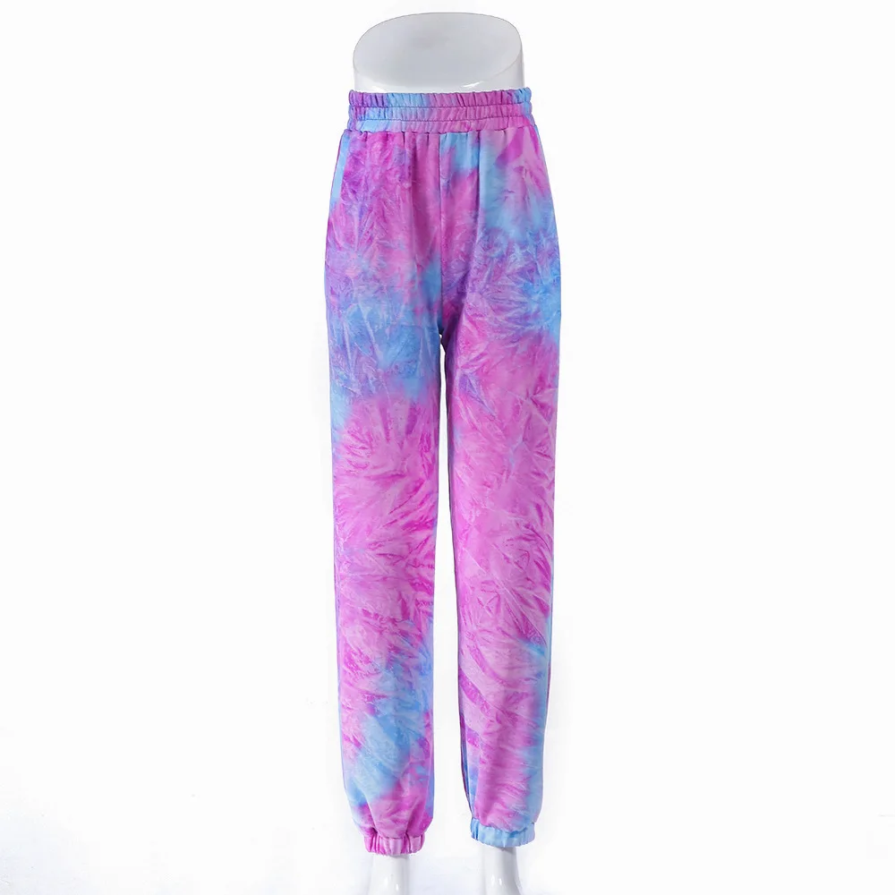 BOOFEENAA Tie Dye модные Беговые брюки в повседневном стиле женские уличные спортивные