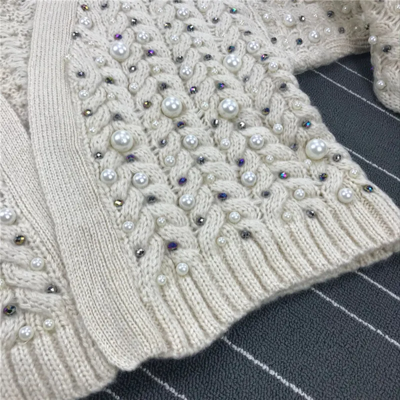 Женский свитер пончо с бусинами вязаный кардиган для женщин 2019|knit cardigan sweater|women