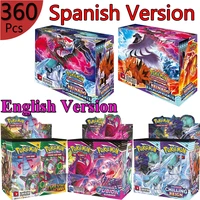 360324pcs pokemon cards toys spanish trading card game sword shield collection box card chilling reign evolving skies gift