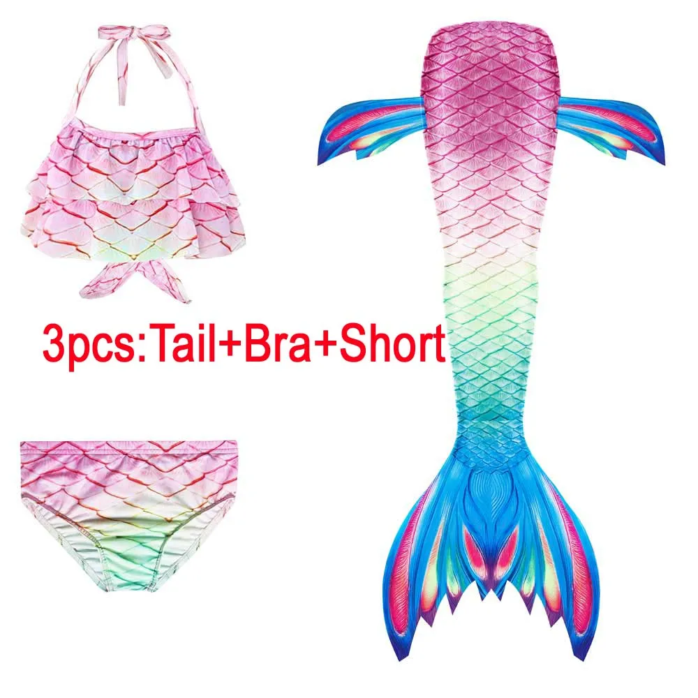 3 шт./компл. костюм Русалочки маленькой принцессы детские костюмы Русалочий хвост