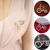 80 hot sale fashion alloy rhinestone inlaid bicycle brooch pin badge decor jewelry gift