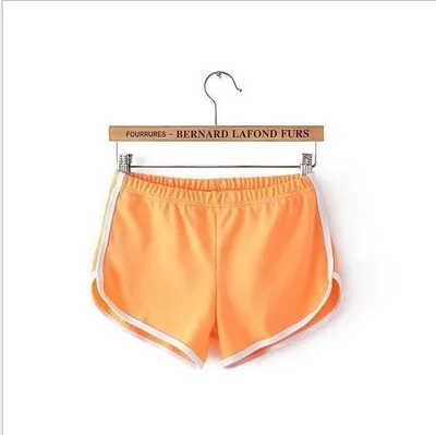 

Summer 2021 Stretch Waist Candy Color Sport Shorts Side Split Elastic Waist Patchwork Casual Beach Party Shorts Women