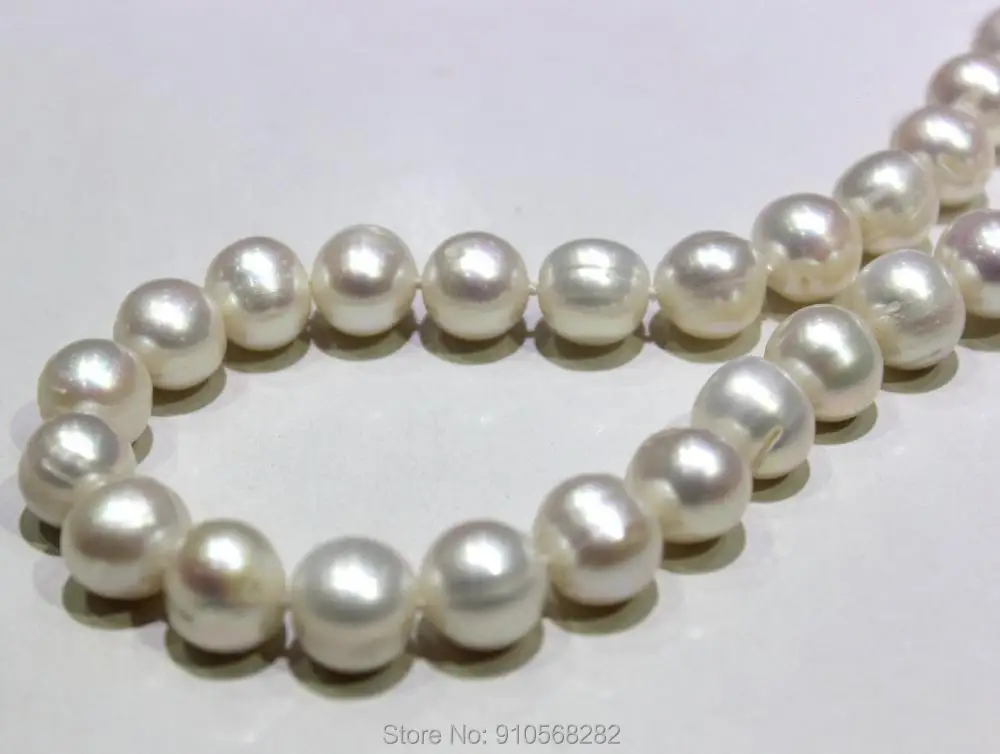 

White Freshwater Pearl Necklace potato shape 11-12mm 16INCH 42cm