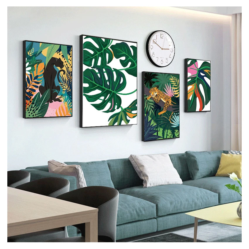 Плакаты и принты монстера лист холст картина настенные картины для гостиной