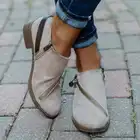 Ботинки на высоком каблуке женские, повседневная кожаная обувь, амортизирующие ботильоны, ботфорты для тенниса, Obuv, для зимы