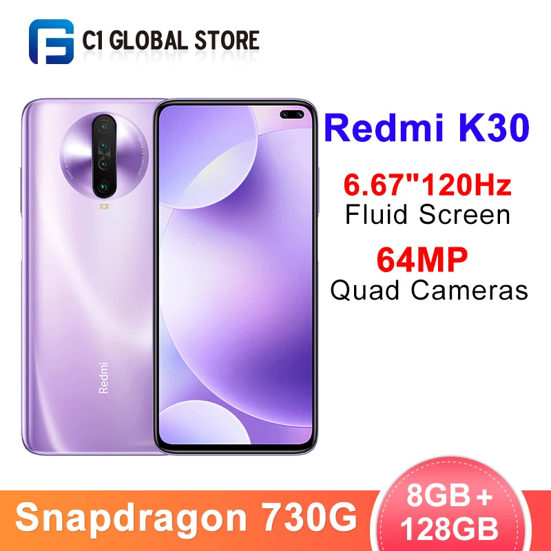 Новейший Смартфон Xiaomi Redmi K30 8 Гб 128 ГБ Восьмиядерный процессор Snapdragon 730G