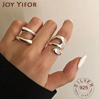 minimalist 925 sterling silver rings for women fashion creative hollow irregular geometric birthday party jewelry gifts