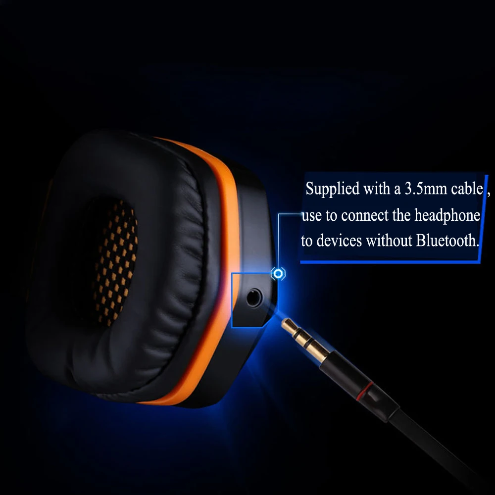 Беспроводные Bluetooth-наушники стереонаушники с микрофоном аудиоразъем 3 5 мм для