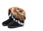 Новинка 2019 года; зимняя обувь; утолщенные хлопковые сапоги на высоком каблуке; Нескользящие сапоги на кроличьем меху; женские зимние сапоги с лисьим мехом