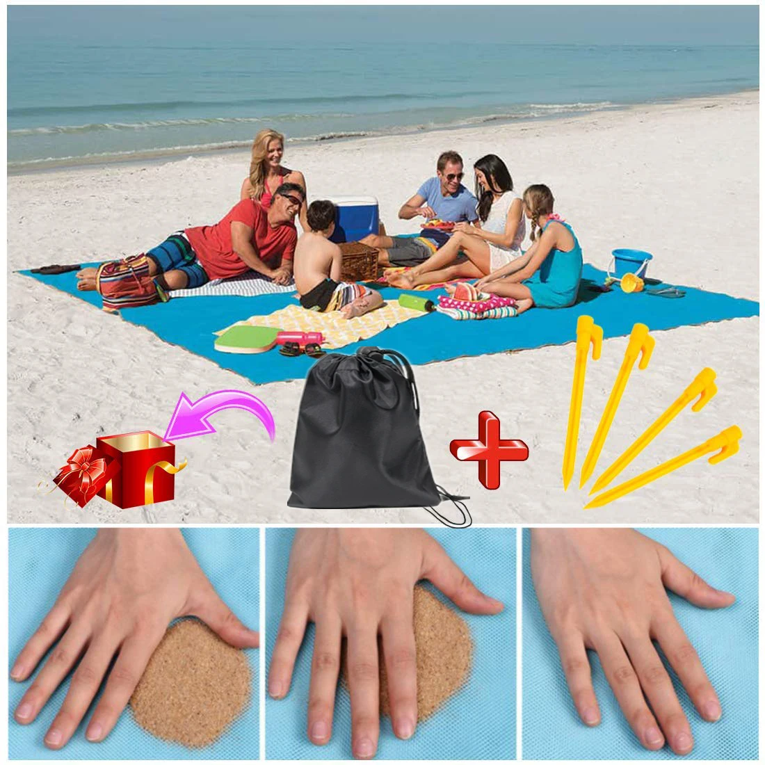 Пляжный коврик для кемпинга одеяло с защитой от песка пыли и грязи быстро сохнет