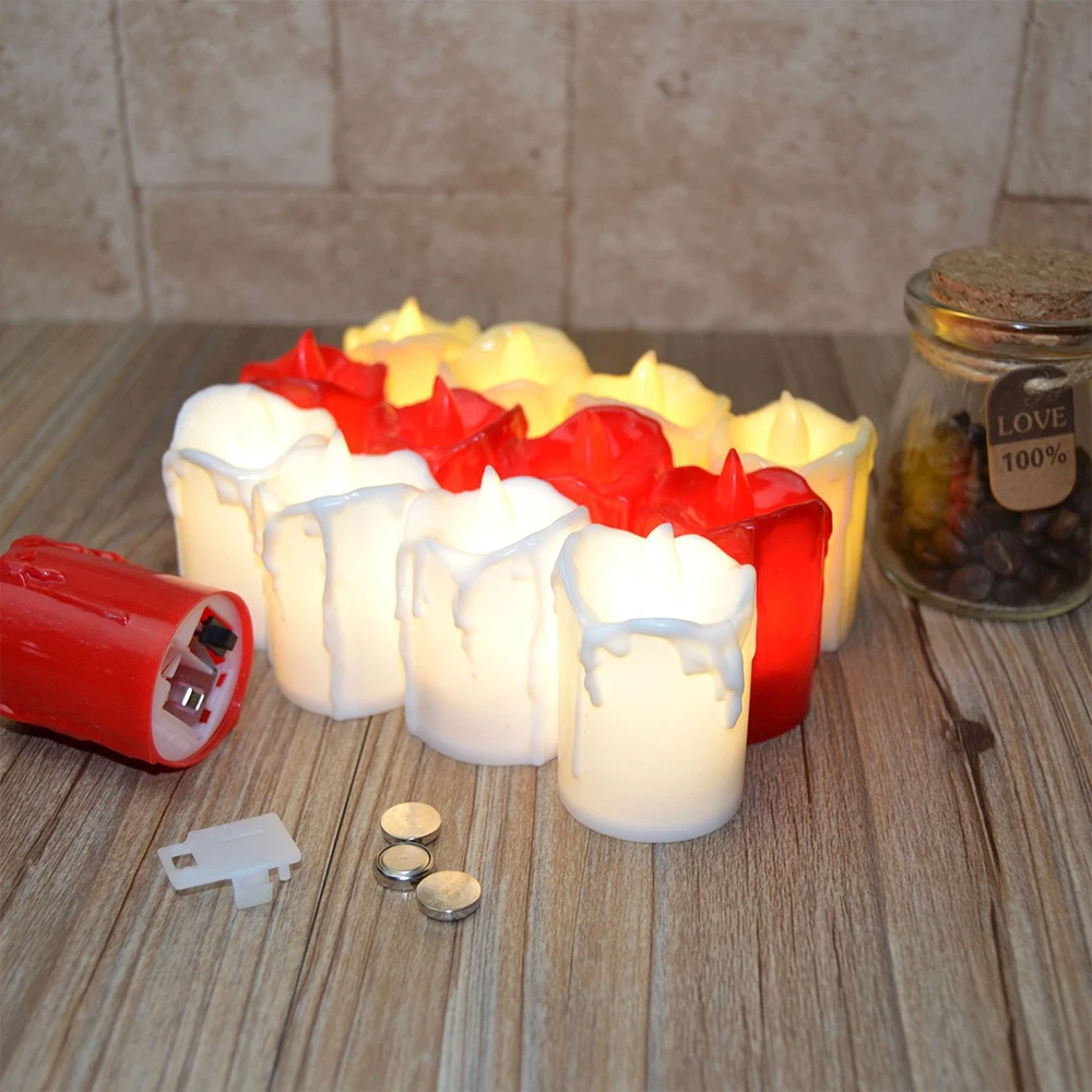 Беспламенный светодиодный чайный светильник с неровным краем на батарейках