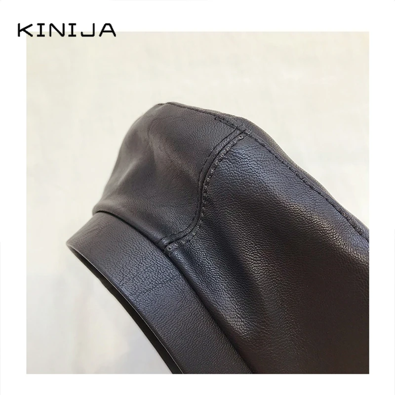 Харадзюку вышитый буквенный берет из искусственной кожи Женская Ретро шляпа на