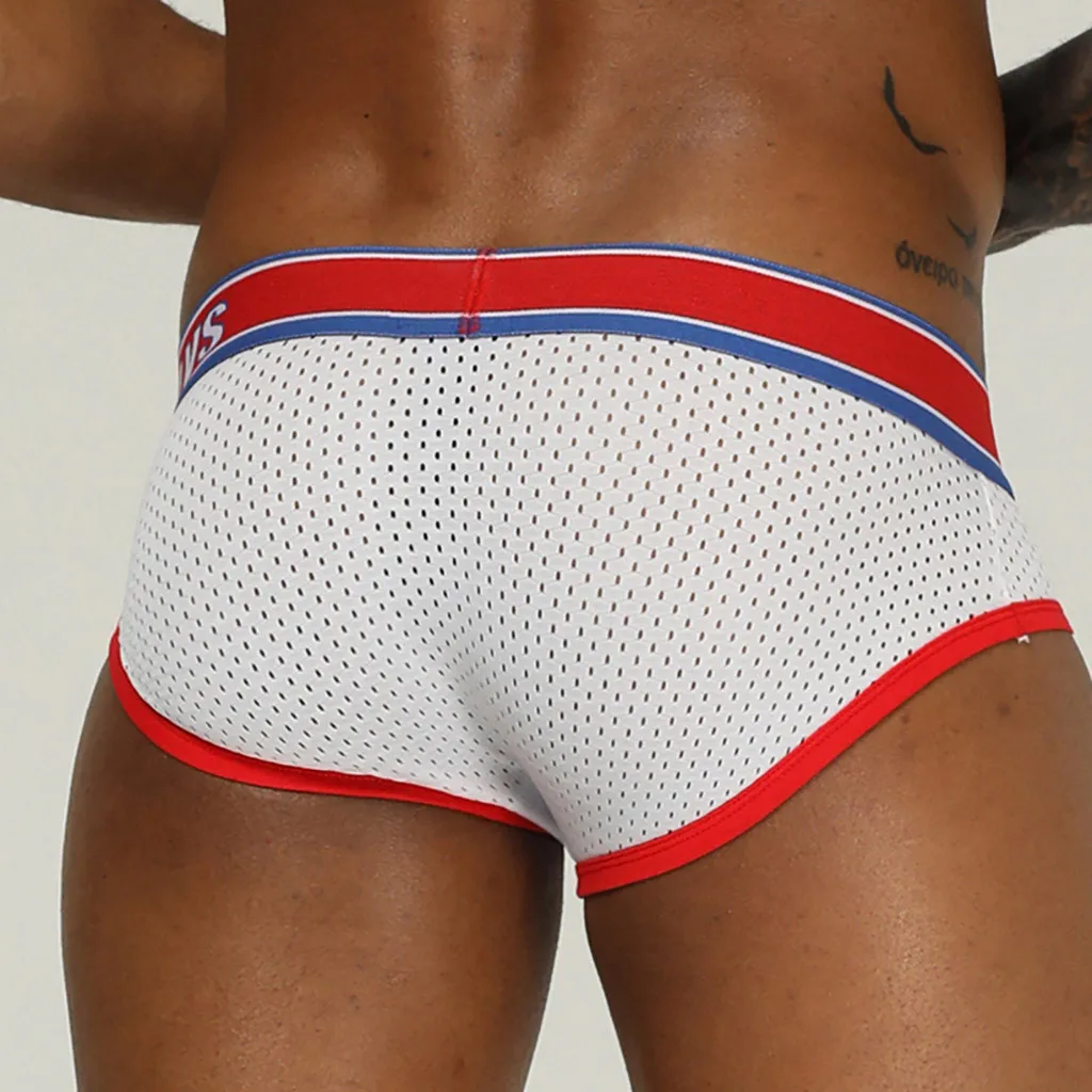 Мужские трусы брифы из мягкой сетчатой ткани черные хлопковые слипы короткие