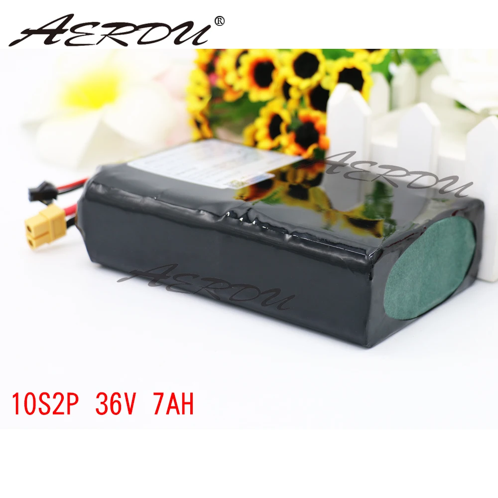 

AERDU 10S2P 36V 7Ah 18650 lithium ion battery pack For electric scooter skateboard ebike 35E XT60 SM 2P 450W 37V 10s2p