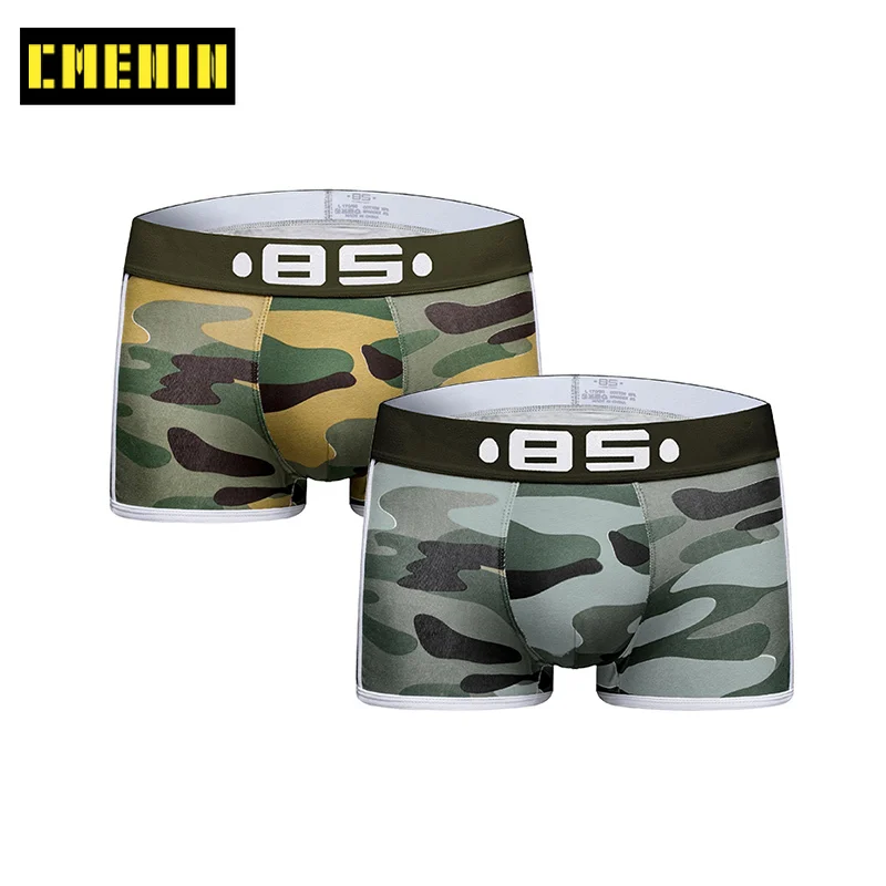 

2Pcs/lot CMENIN High Quality Cotton Print Breathable Underwear Mens Boxer Homme Trunks Boxer Men Undeware Boxers Funny BS144