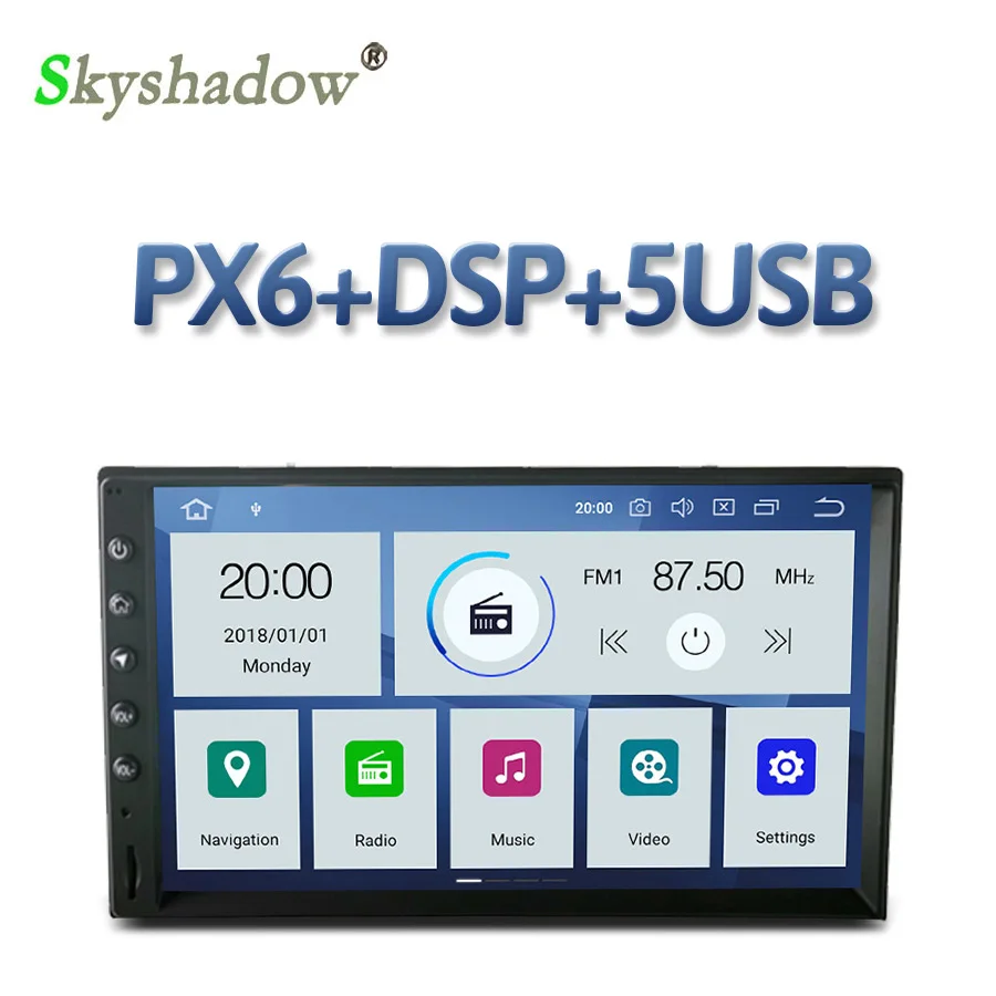 DSP PX6 ips DSP Android 9,0 4 Гб ОЗУ+ 64 ГБ+ 6 ядерный Автомобильный мультимедийный плеер 2 Din для универсального RDS радио gps карта Bluetooth 4,2 wifi