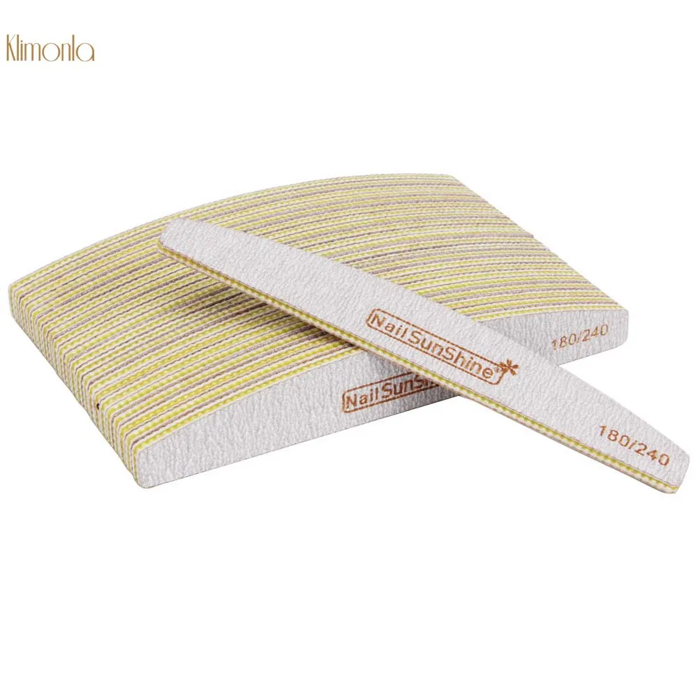 

50Pcs/lot Yellow Half moon Sanding Nail Files Special-purpose Beauty Nail Polisher Tools Necessarily Manicure Pedicure Files