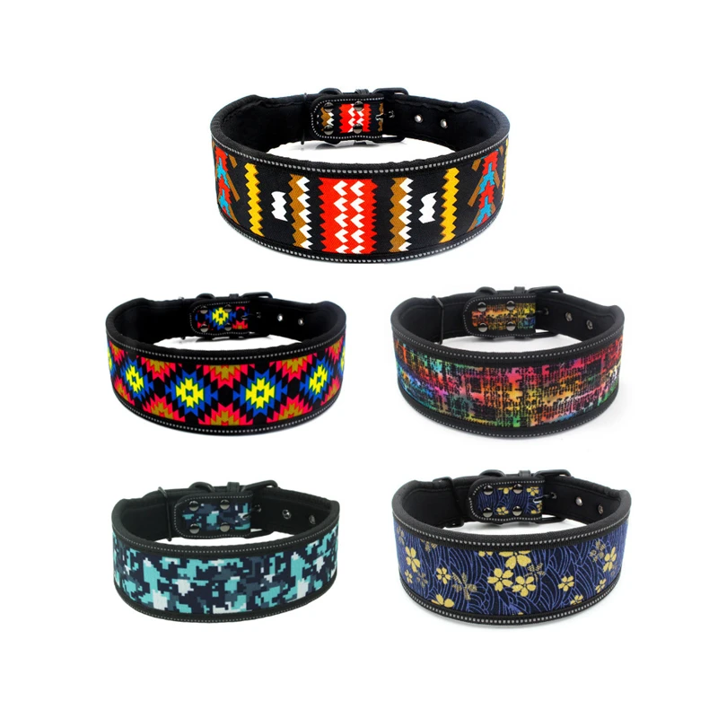 

11 Colors Reflective Puppy Big Dog Collar with Buckle Adjustable Pet Collar for Small Medium Large Dogs Pitbull Leash Dog Chain