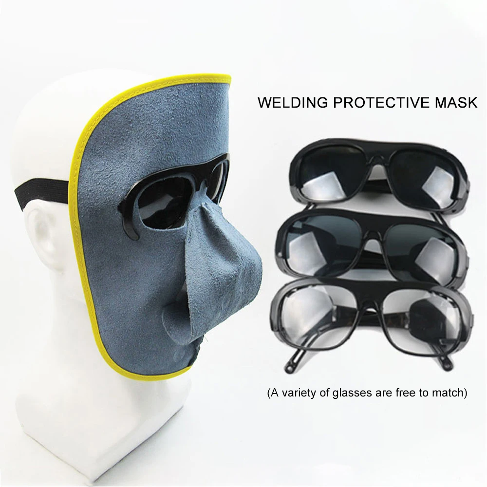 Защитная маска сварщика желтая шлифовальная кожаная бленда удобный сварочный