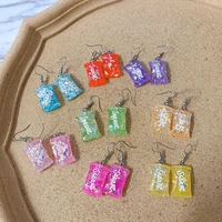 fine color sweet gummy candy earrings for women 2021 hoops fashion jewelry creativity cute candy ear hooks dangle girls earrings