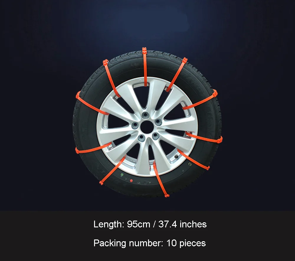 10 шт. противоскользящие стяжки для автомобильных шин цепи снега 20*900 мм