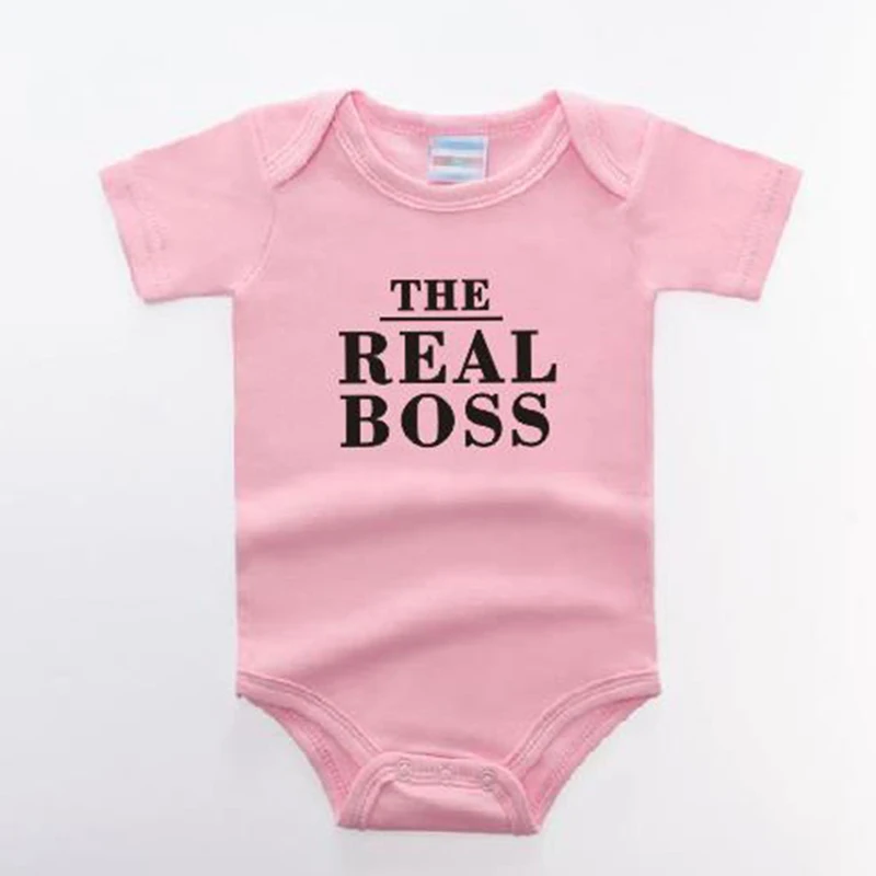 Комбинезон для младенцев с рисунком настоящего босса семейная подходящая